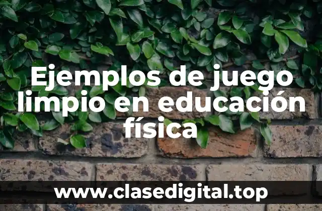 Ejemplos de juego limpio en educación física