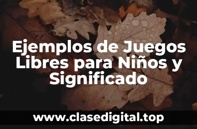Ejemplos de Juegos Libres para Niños