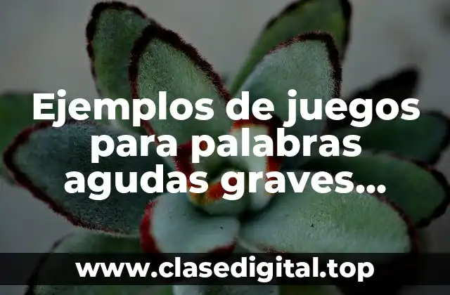 Ejemplos de juegos para palabras agudas graves esdrujulas y sobresdrujulas