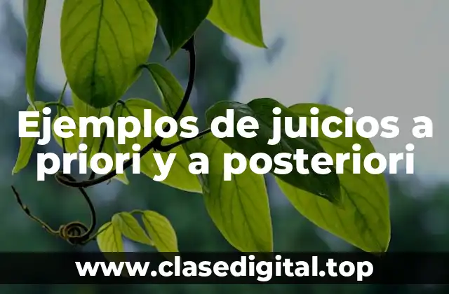 Ejemplos de juicios a priori y a posteriori