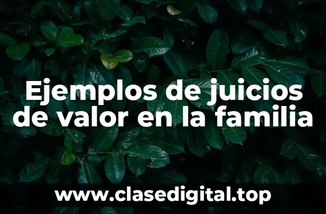 Ejemplos de juicios de valor en la familia