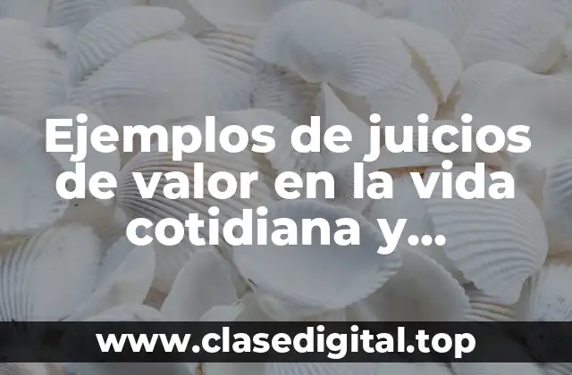 Ejemplos de juicios de valor en la vida cotidiana y Significado
