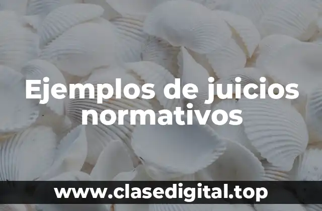 Ejemplos de juicios normativos