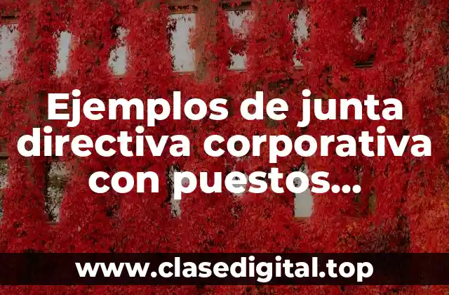 Ejemplos de junta directiva corporativa con puestos analogos
