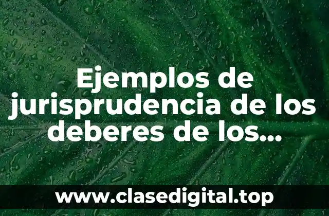 Ejemplos de jurisprudencia de los deberes de los cónyuges