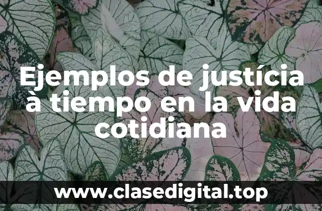Ejemplos de justícia à tiempo en la vida cotidiana