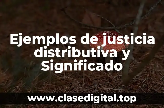 Ejemplos de justicia distributiva y Significado