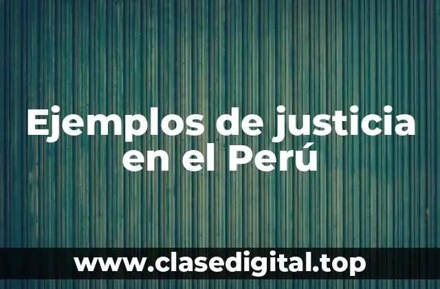 Ejemplos de justicia en el Perú