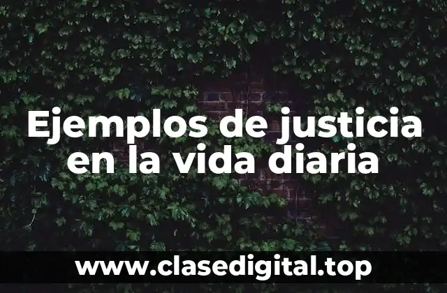 Ejemplos de justicia en la vida diaria