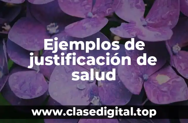 Ejemplos de justificación de salud