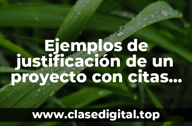 Ejemplos de justificación de un proyecto con citas biblicas