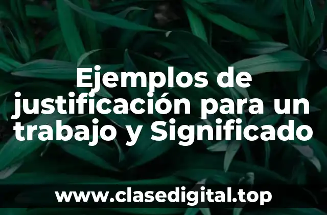 Ejemplos de justificación para un trabajo y Significado