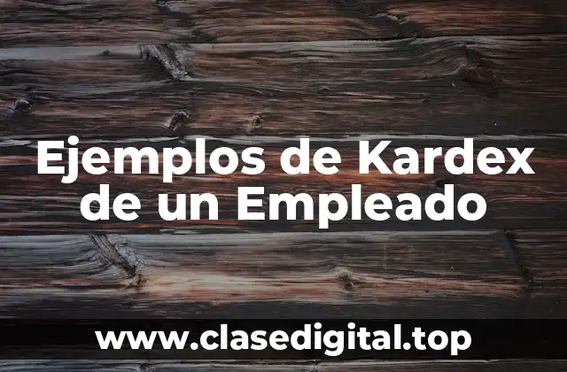 Ejemplos de Kardex de un Empleado