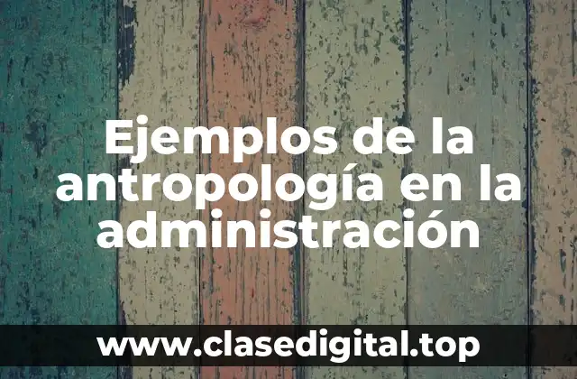 Ejemplos de la antropología en la administración