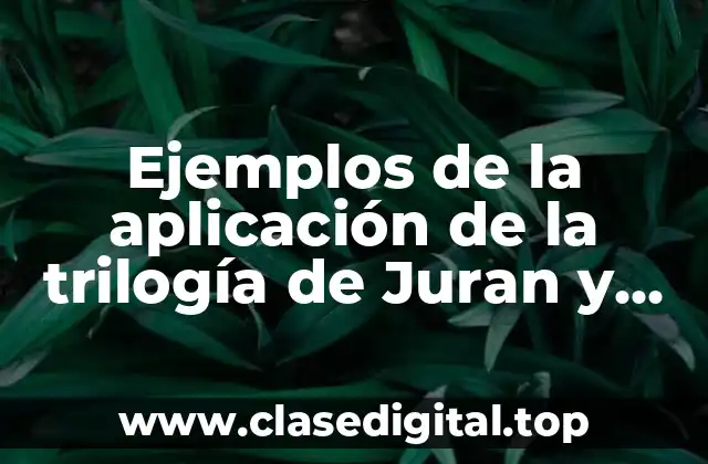 Ejemplos de aplicación de la trilogía de Juran