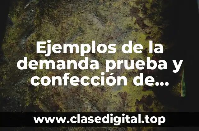 Ejemplos de la demanda prueba y confección de alimentos