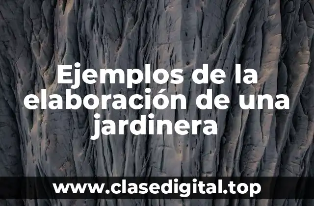 Ejemplos de la elaboración de una jardinera