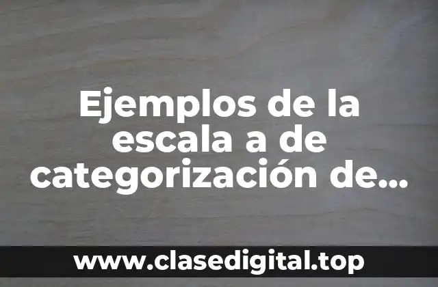 Ejemplos de la escala a de categorización de cargos y Significado