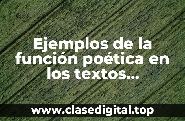 Ejemplos de la función poética en los textos persuasivos