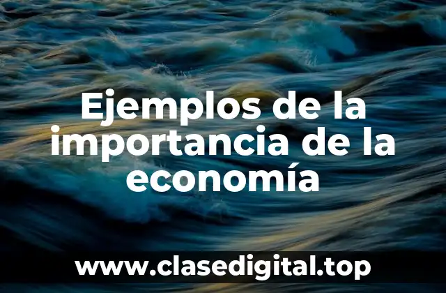 Ejemplos de la importancia de la economía