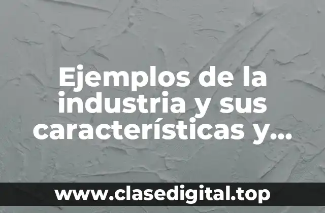 Ejemplos de la industria y sus características y Significado
