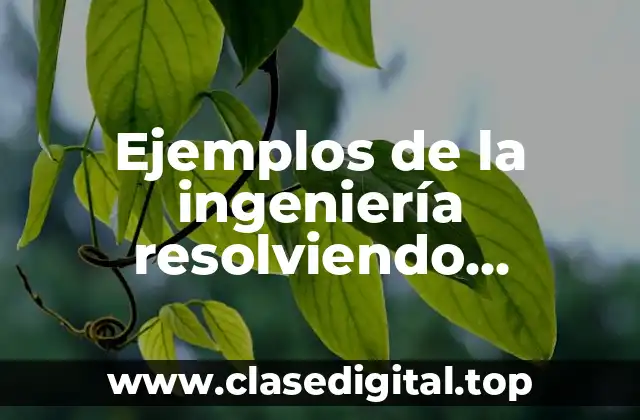 Ejemplos de la ingeniería resolviendo problemas de la sociedad