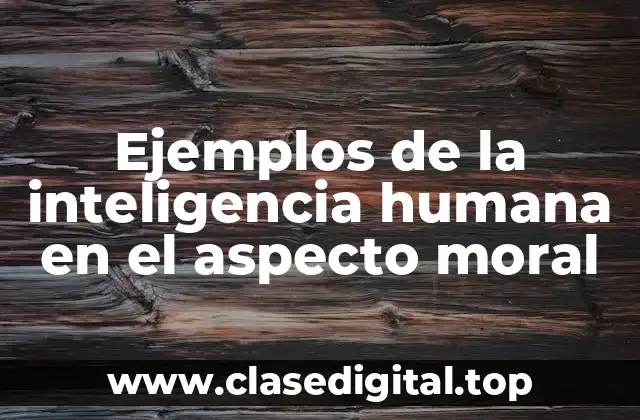 Ejemplos de la inteligencia humana en el aspecto moral
