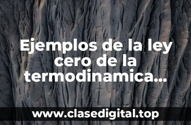 Ejemplos de la ley cero de la termodinamica