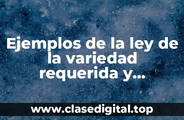 Ejemplos de la ley de la variedad requerida y Significado