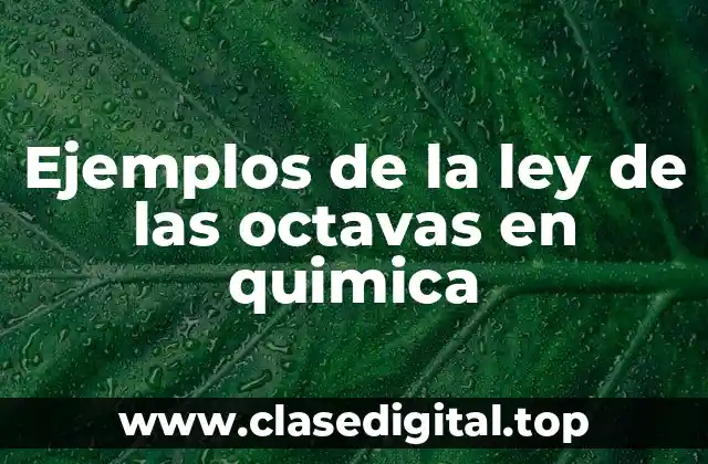 Ejemplos de la ley de las octavas en quimica