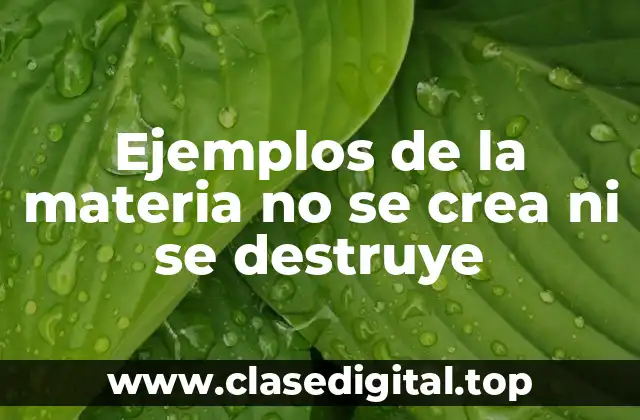 Ejemplos de la materia no se crea ni se destruye