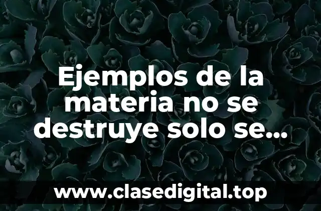 Ejemplos de la materia no se destruye solo se transforma