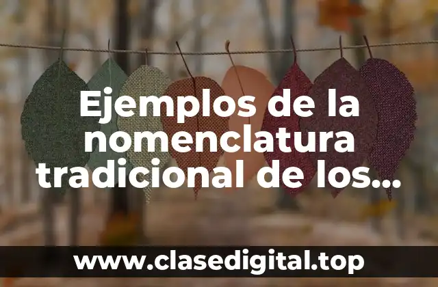 Ejemplos de la nomenclatura tradicional de los oxido metlicos