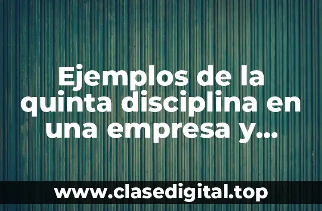 Ejemplos de la quinta disciplina en una empresa y Significado
