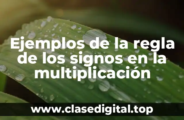 Ejemplos de la regla de los signos en la multiplicación