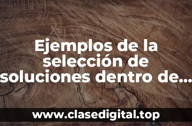 Ejemplos de la selección de soluciones dentro de un sistema