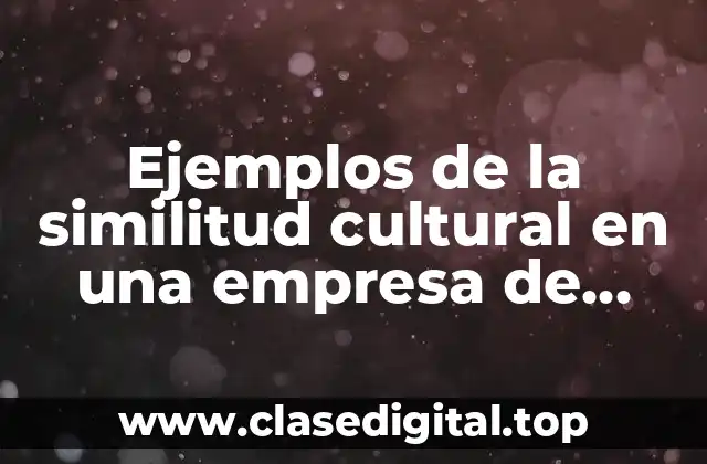 Ejemplos de la similitud cultural en una empresa de ventas y Significado
