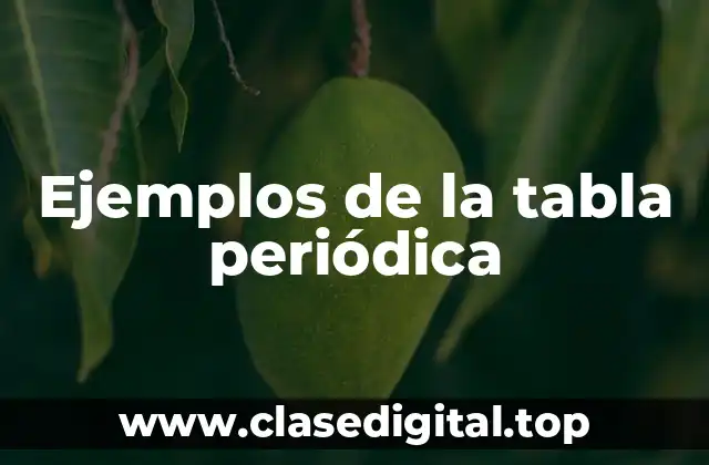 Ejemplos de la tabla periódica