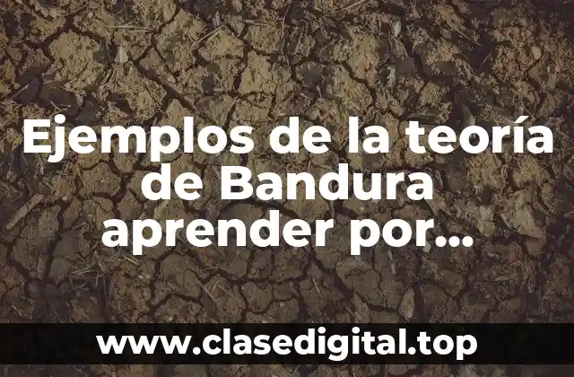 Ejemplos de la teoría de Bandura aprender por imitación