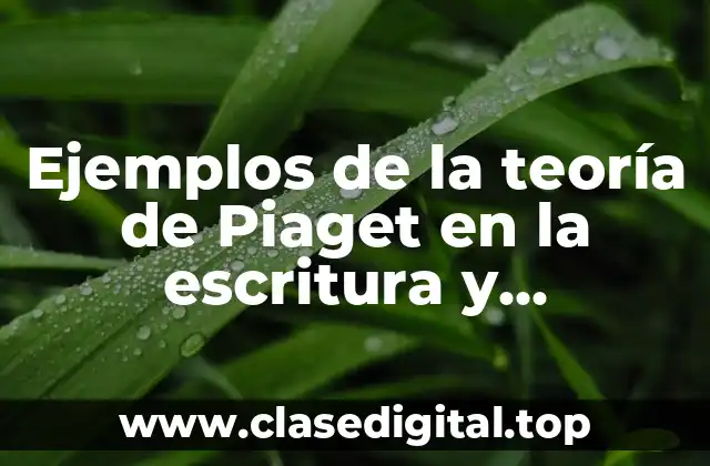 Ejemplos de la teoría de Piaget en la escritura y Significado