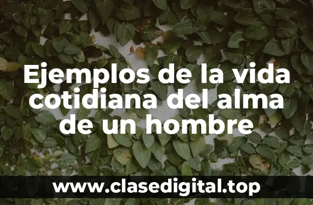 Ejemplos de la vida cotidiana del alma de un hombre