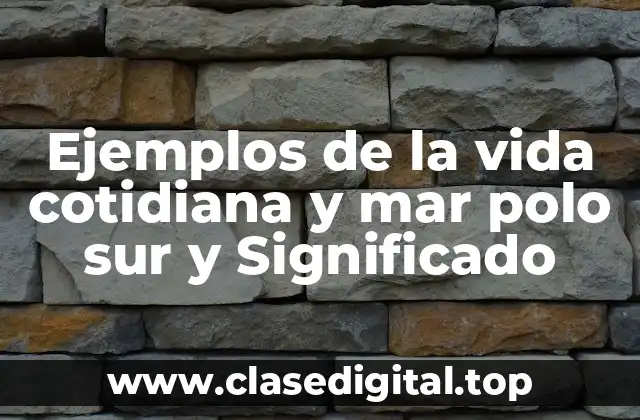 Ejemplos de la vida cotidiana y mar polo sur y Significado