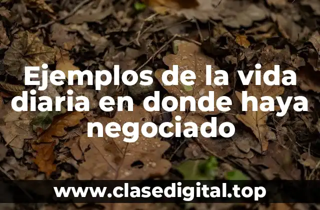 Ejemplos de la vida diaria en donde haya negociado