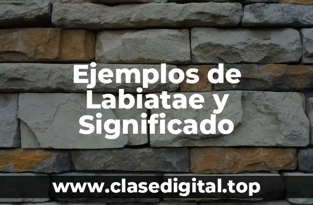 Ejemplos de Labiatae