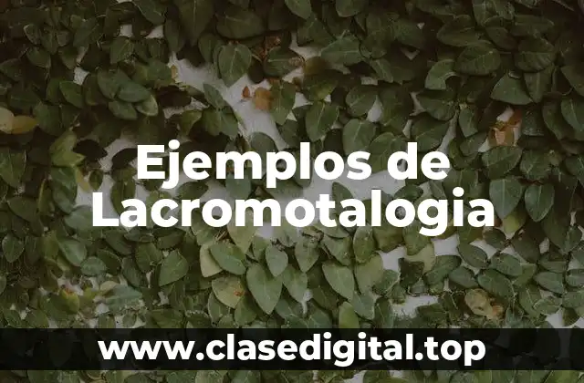 Ejemplos de Lacromotalogia