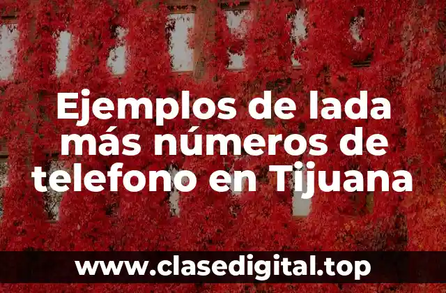 Ejemplos de lada más números de telefono en Tijuana