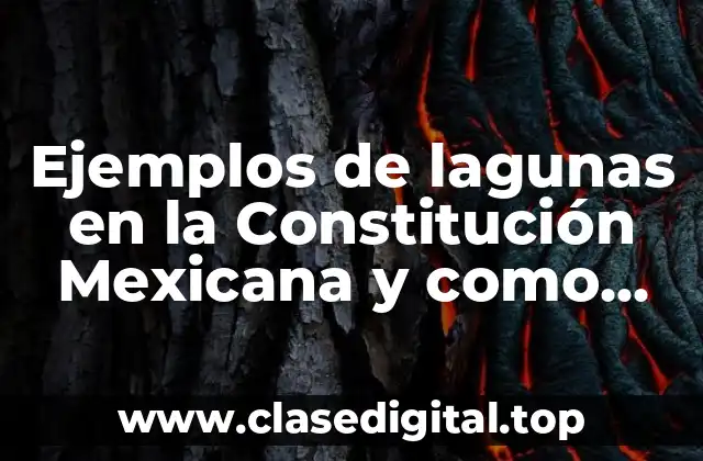 Ejemplos de lagunas en la Constitución Mexicana y como subsanarlas