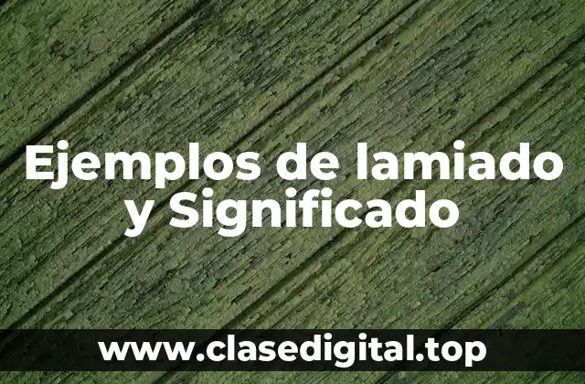 Ejemplos de lamiado y Significado