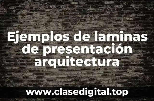 Ejemplos de laminas de presentación arquitectura
