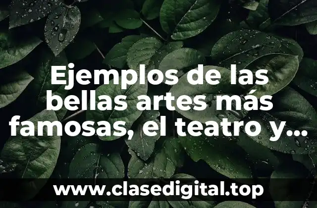 Ejemplos de las bellas artes más famosas, el teatro y Significado